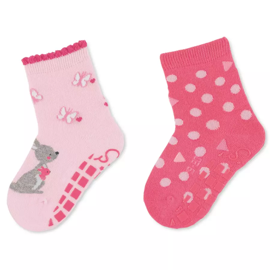 Sterntaler ABS-Söckchen Doppelpack Känguru rosa