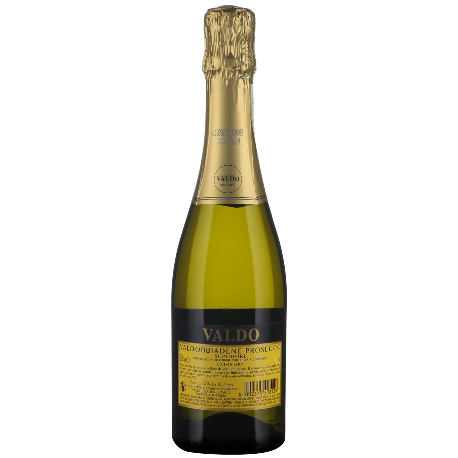 Prosecco Superiore di Valdobbiadene DOCG Marca Oro Valdo, extra dry -37.5cl