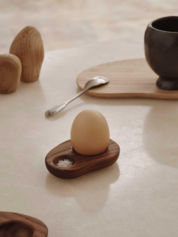 Ferm Living Cairn eierdopje set van 2 eiken
