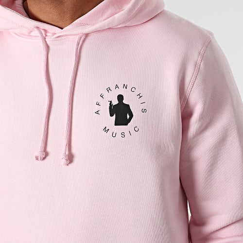 Sweat Capuche Vertical Back Rose Noir