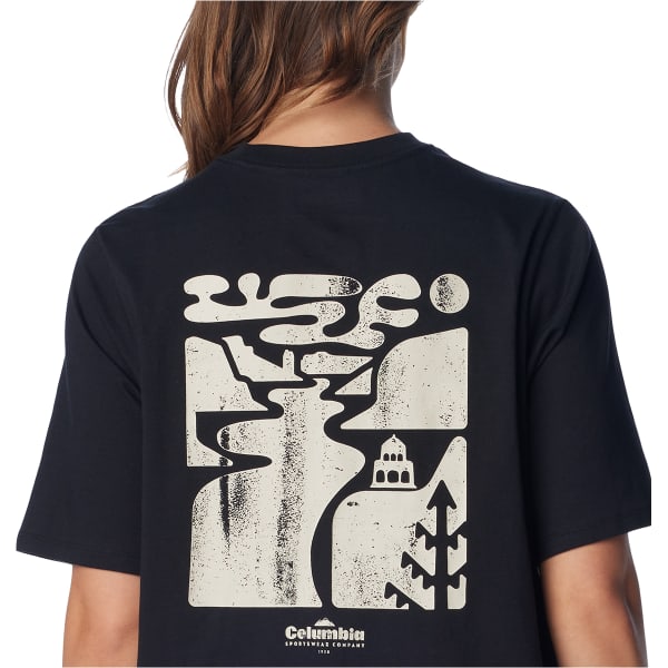 T-shirt COLUMBIA W NORTH CASCADES GRAPHIC SHORT SLEEVE TEE BLACK/SIMPLE GORGE