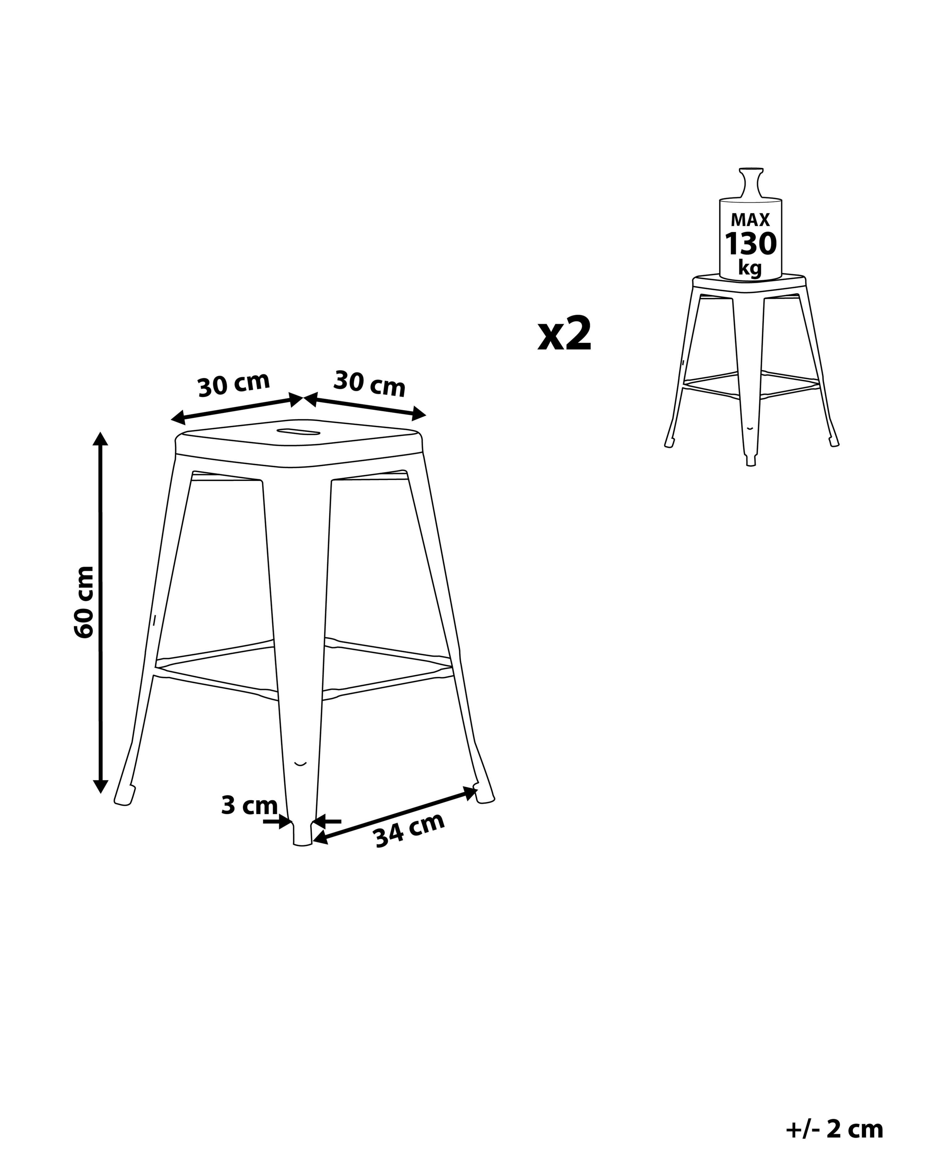 Set van 2 barkrukken CABRILLO Metaal Geel