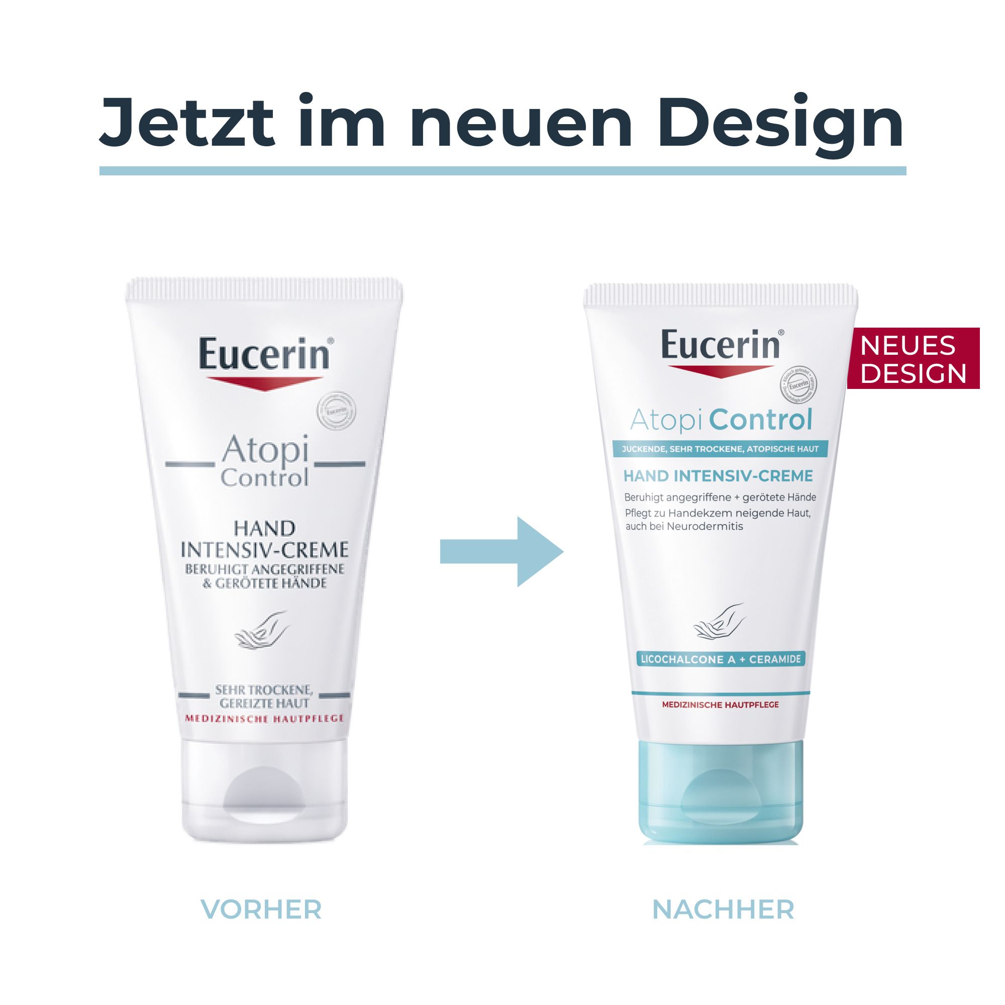 Eucerin® AtopiControl Hand Intensiv-Creme – Regenerierende Pflege für angegriffene & trockene Hände