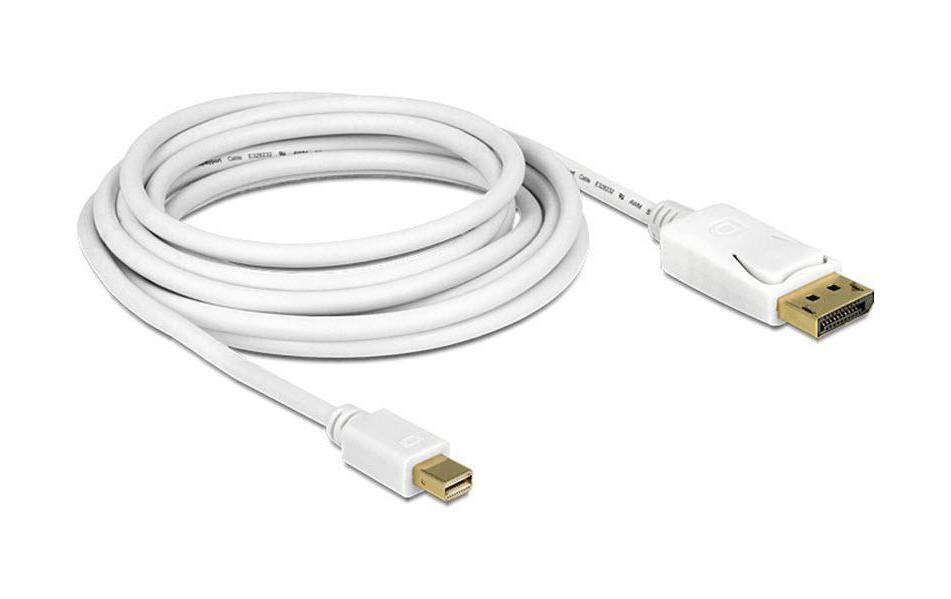 Kabel Mini-DisplayPort – DisplayPort, 3 m 4K 60 HzMini Displayport 1.2 Stecker zu Displayport Stecker, 50 cm, weiss
