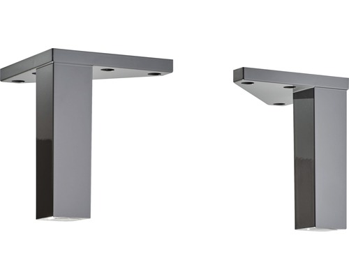 Pelipal Capri vierkante grijs glanzende voetset, 2 stuks