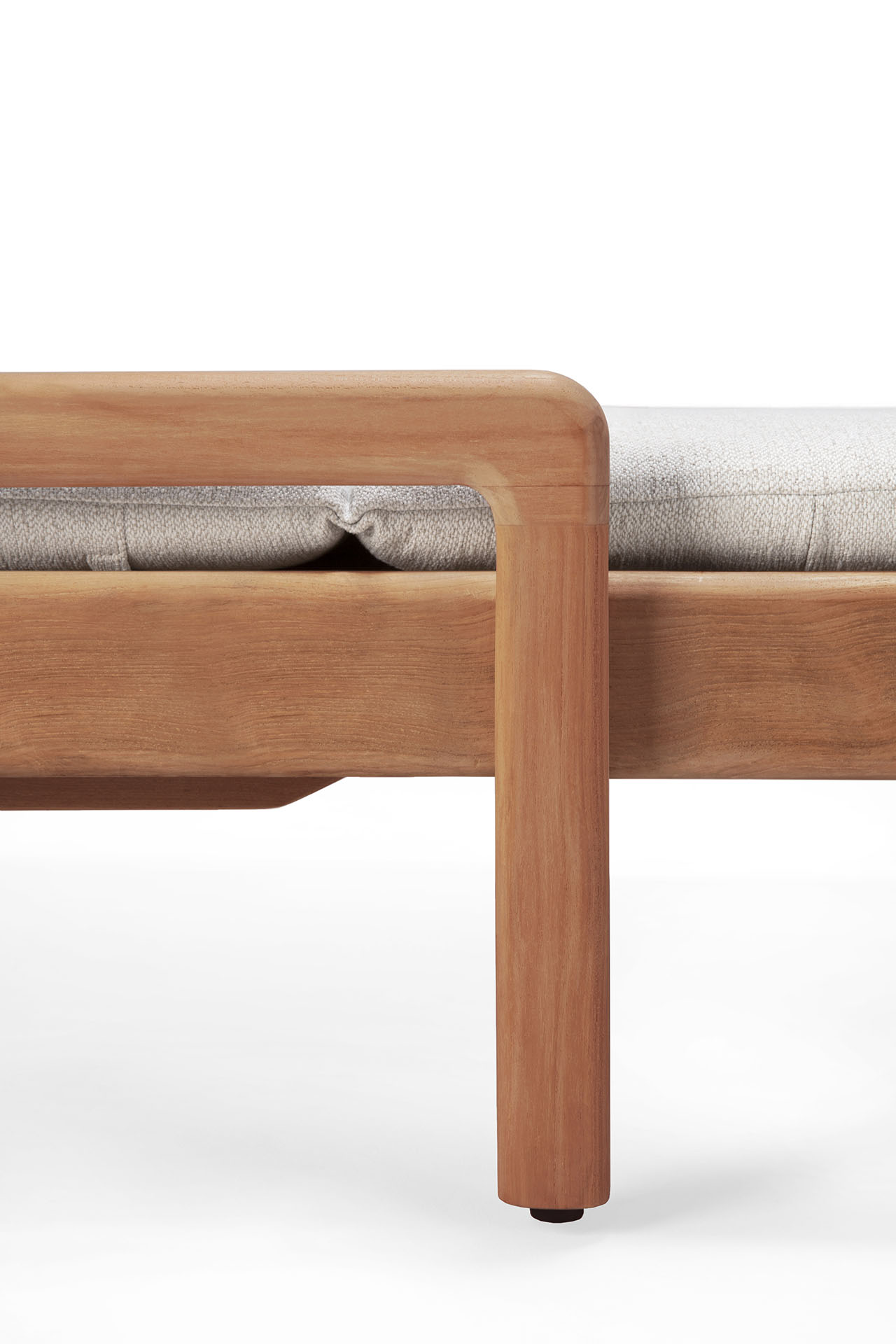 Teak Jack lounge chair - outdoor - dun kussen off-white