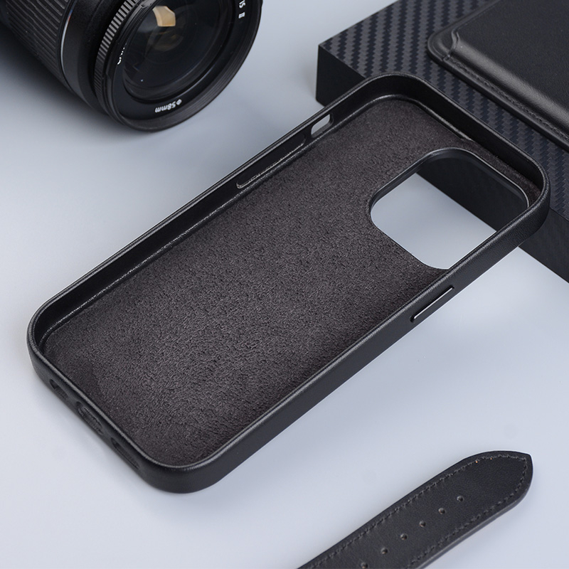 iPhone 14 MagSafe Leder Case Schutzhülle - Schwarz