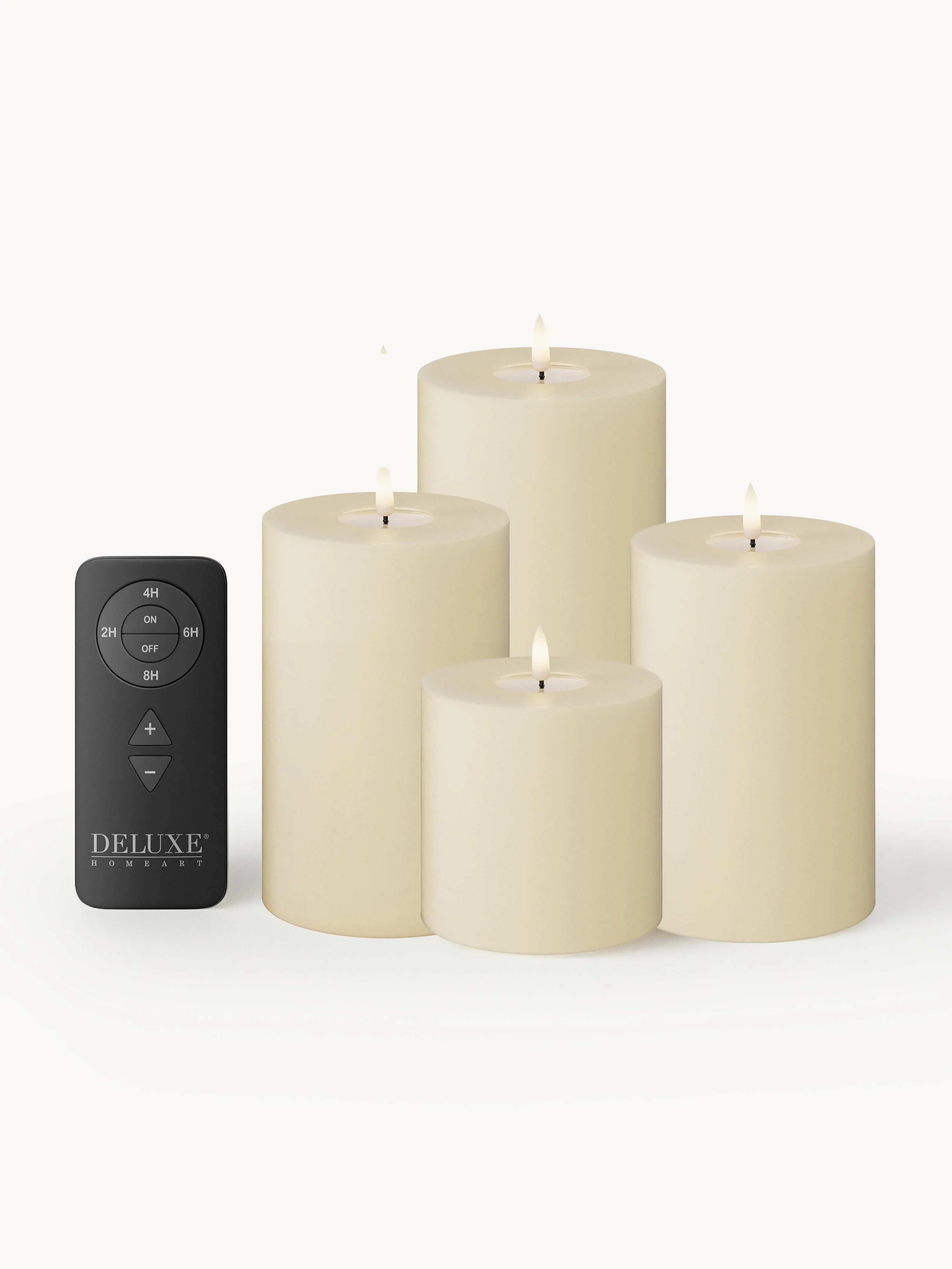 Handgemaakte LED-kaarsen Real Flame met afstandsbediening, 5-delig