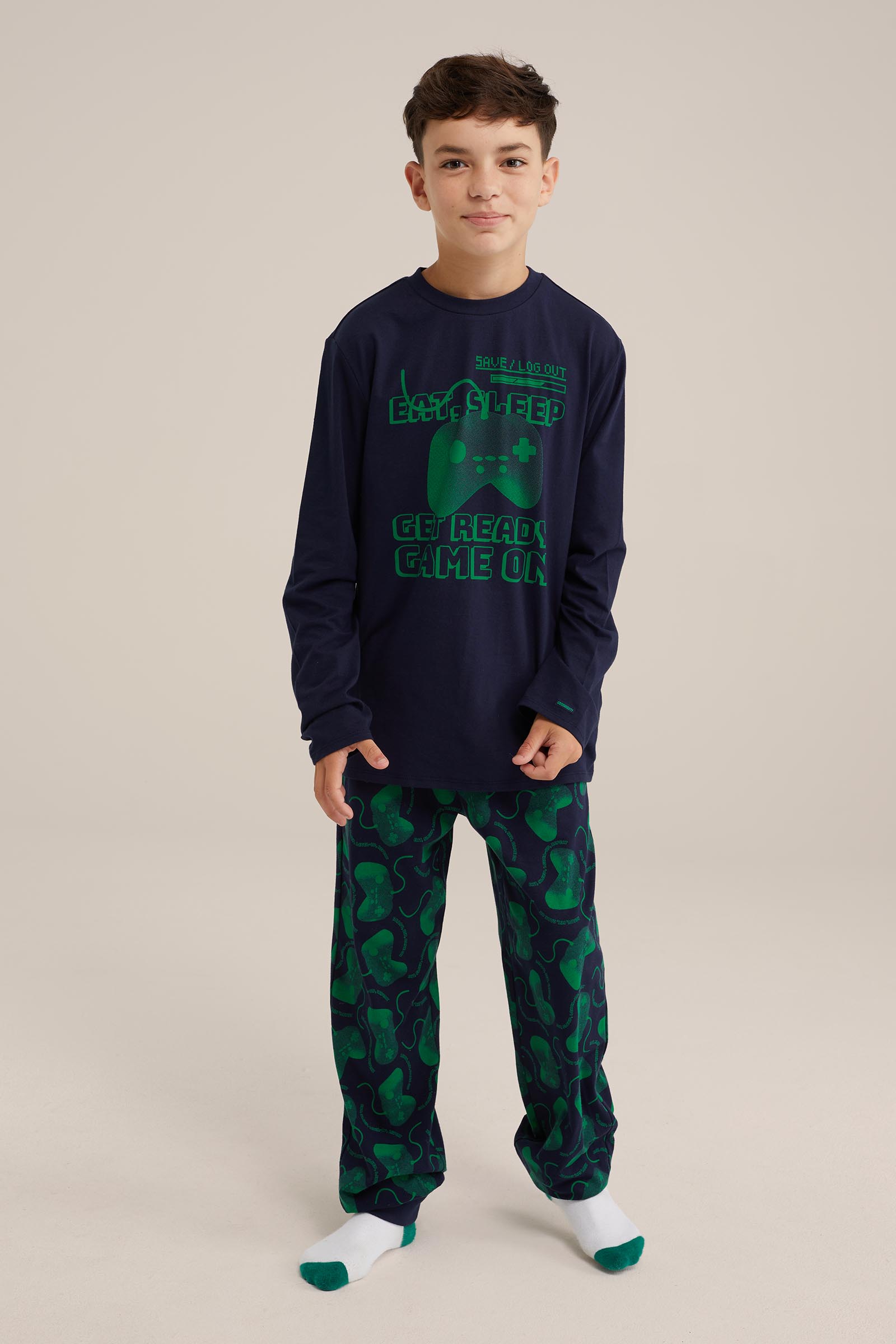 Jongens pyjamaset met dessin WE Fashion Donkerblauw