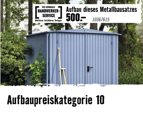 Biohort AvantGarde tuinhuis met enkele deur, maat A1, inclusief planken en gereedschapshouders, 180 x 220 cm, donkergrijs metallic