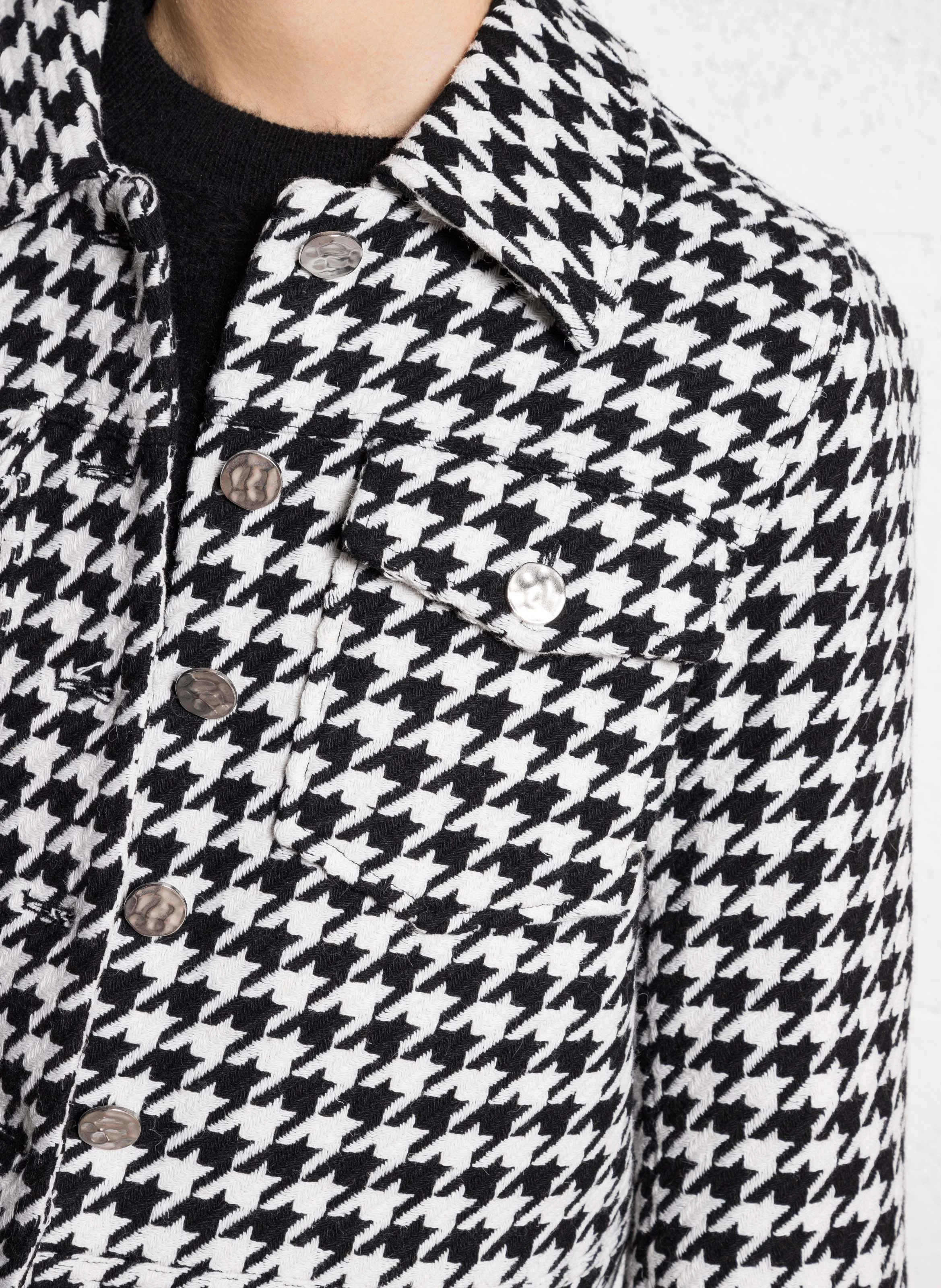BROOK - Veste droite en laine mélangée imprimée | Gris