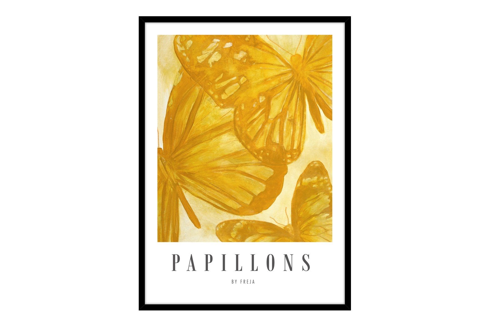 Papillons 50x70 cm Black Frame