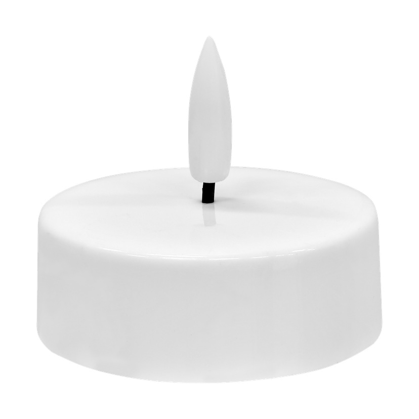 Store telys med flakkende flamme LED 2-pk Ø6 cm