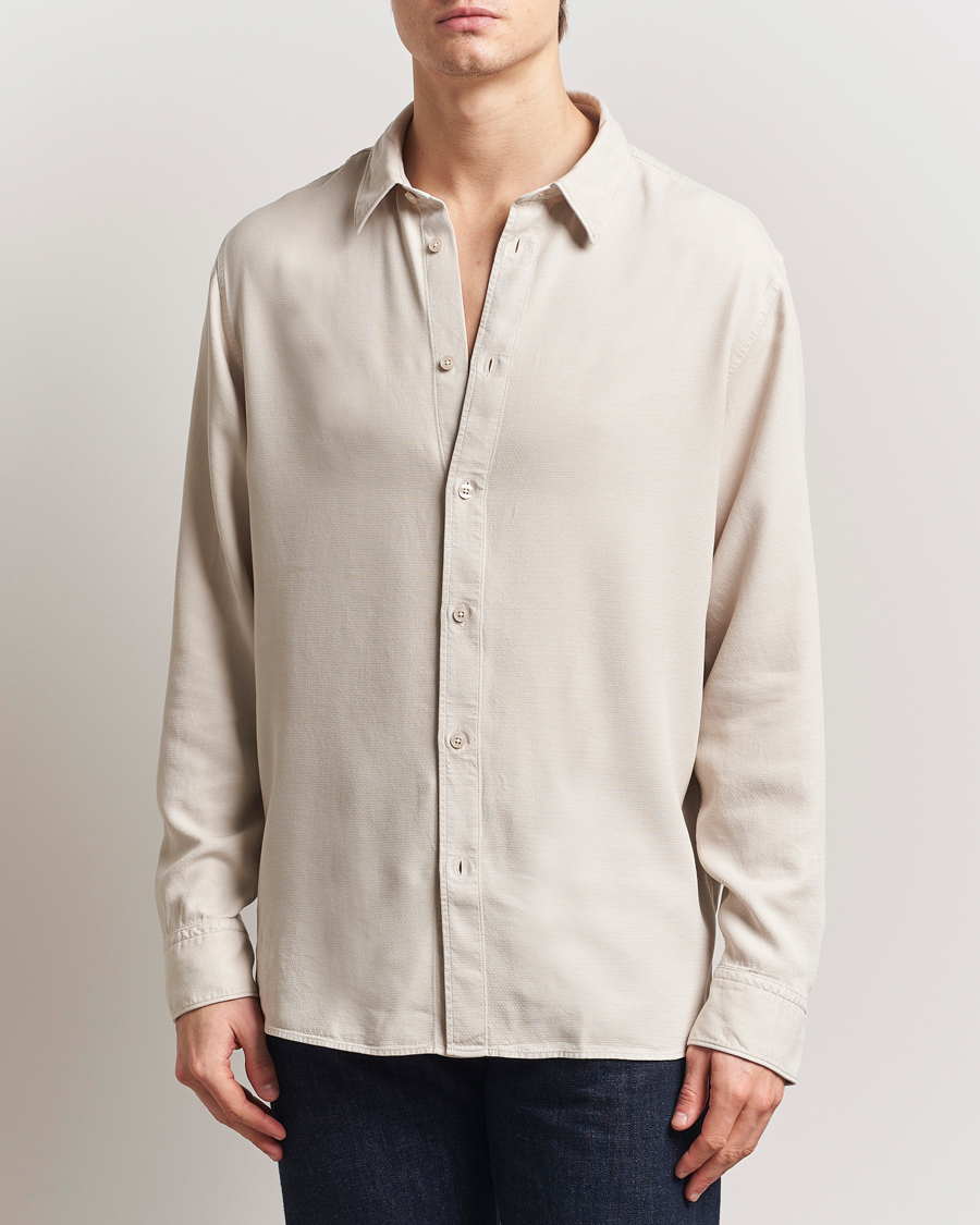 J.Lindeberg Garment Dyed Structure Tencel Shirt Moonbeam
