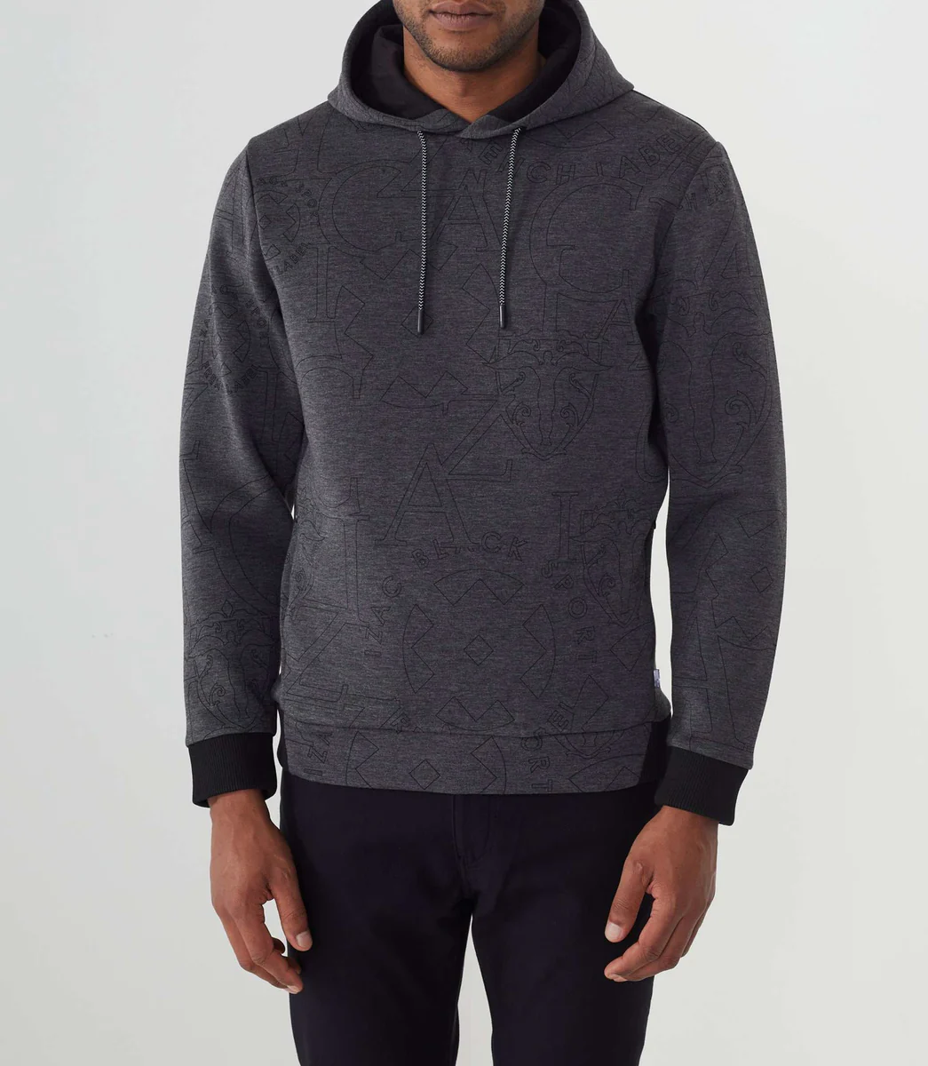 Sweat à capuche anthracite chiné 