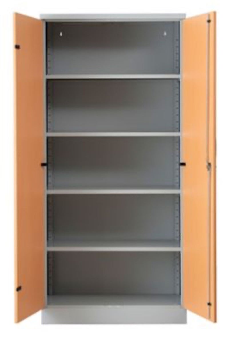 PROREGAL Beetle archiefkast met 4 legplanken, afmetingen (H x B x D): 195 x 92 x 42 cm, grijs & beuken