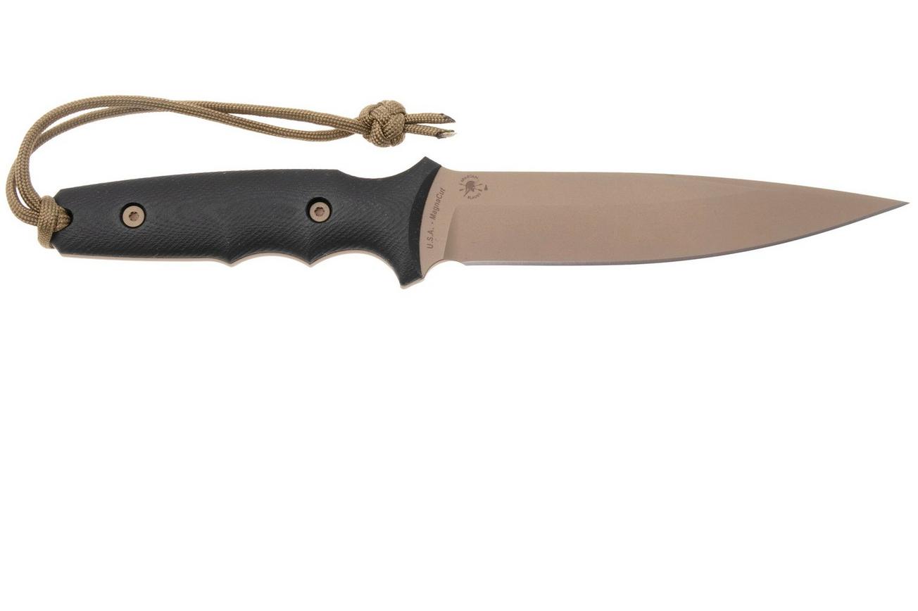 Spartan Blades Harsey Clandestina SB57DEBKNLBK Flat Dark Earth, Black Micarta, survivalmes, MOLLE schede