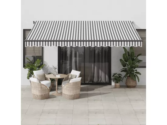 Auvent rétractable automatique anthracite et blanc 450x300 cm