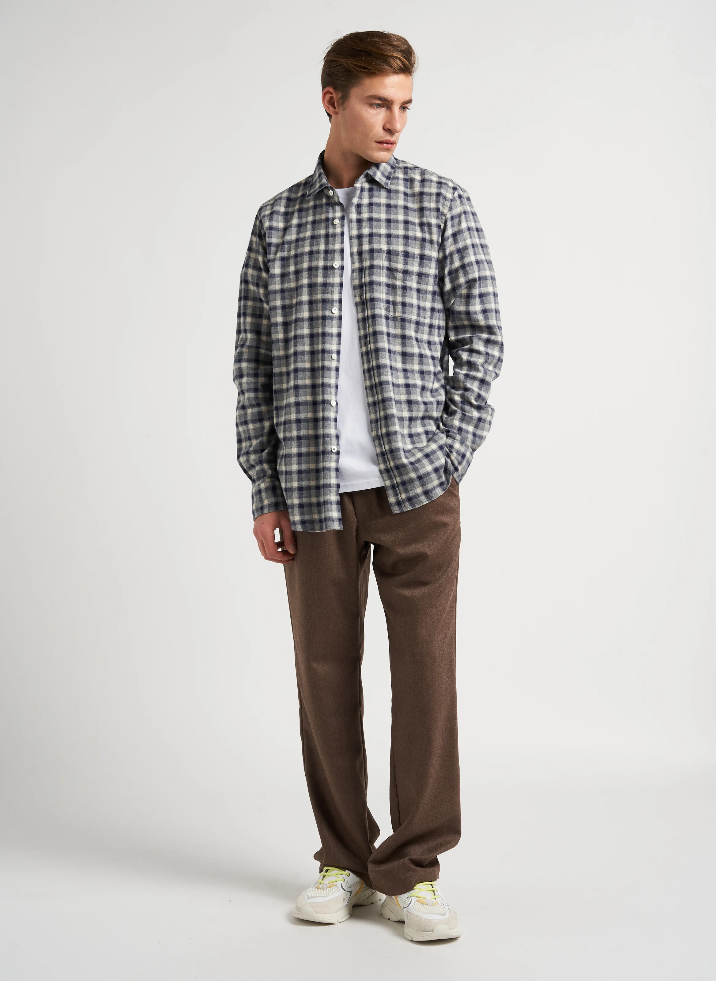 PARSH MARZ - Pantalon droit en laine vierge | Marron