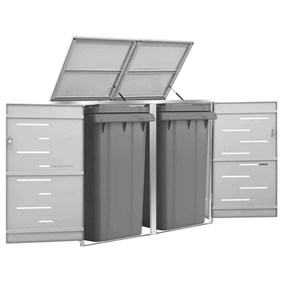 vidaXL - Containerberging - Grijs - Roestvrij staal - 2 containers