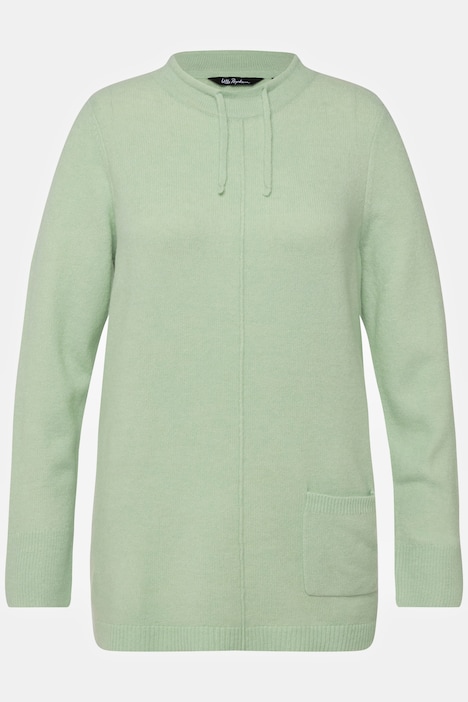 Pullover, Stehkragen, Kordel, Tasche, Langarm