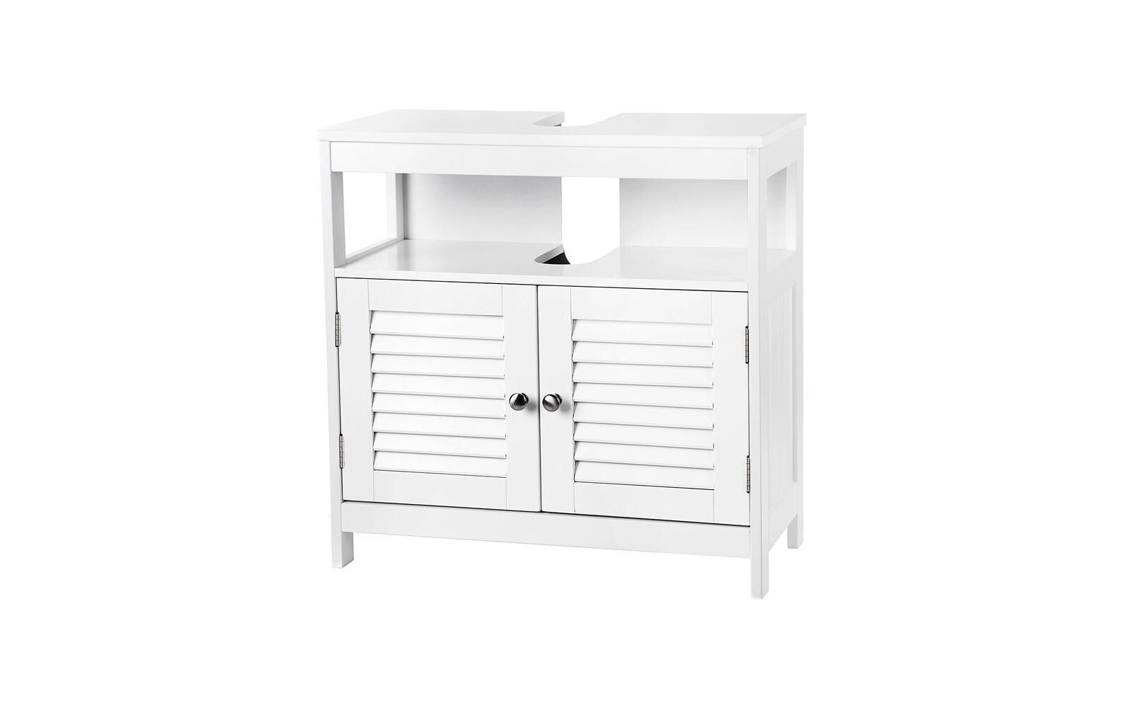 Waschbeckenunterschrank mit Türen 60 x 60 cm, WeissBadezimmerschrank
