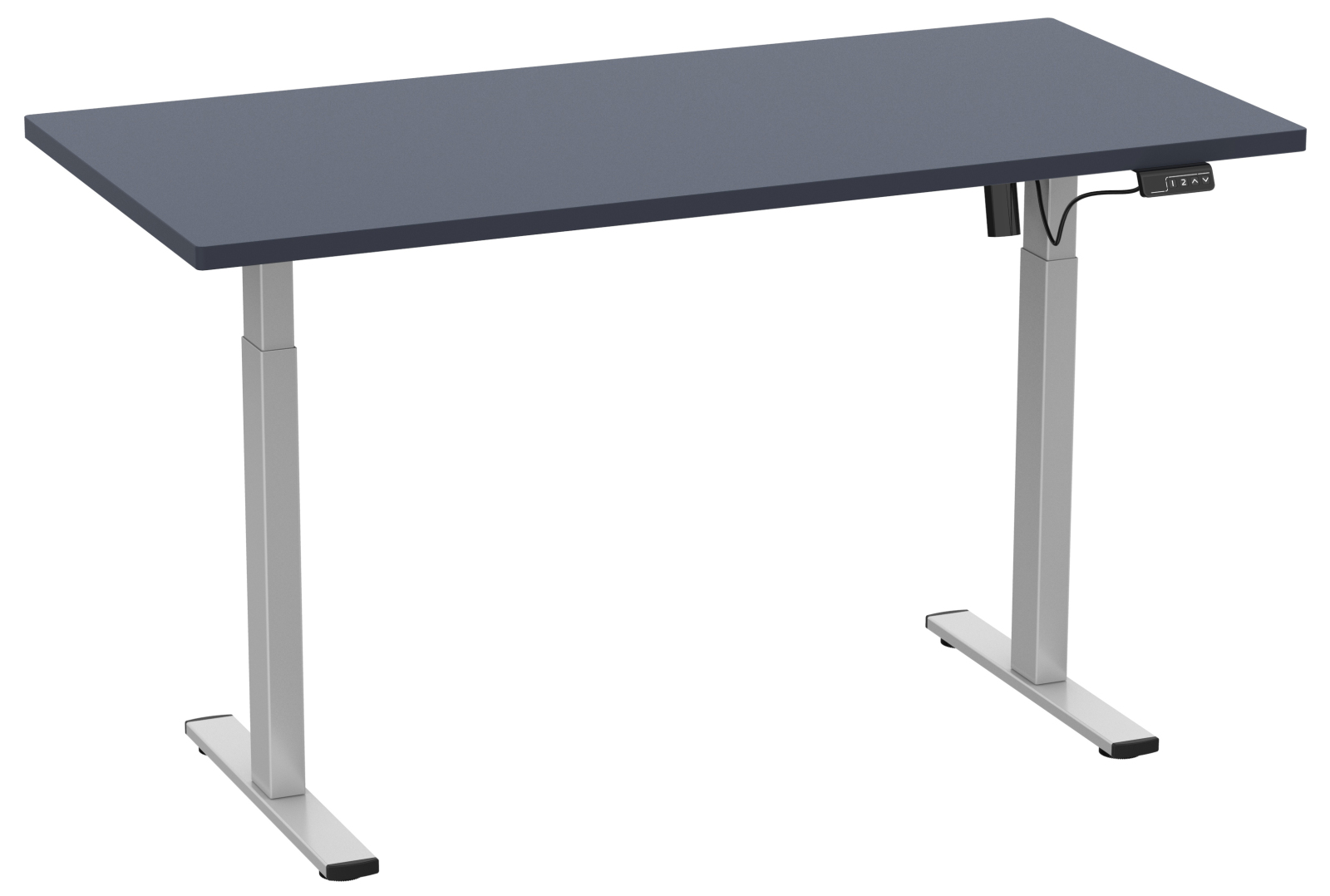 Schreibtisch E-LONA - anthrazit-silber - 140x80cm - höhenverstellbar