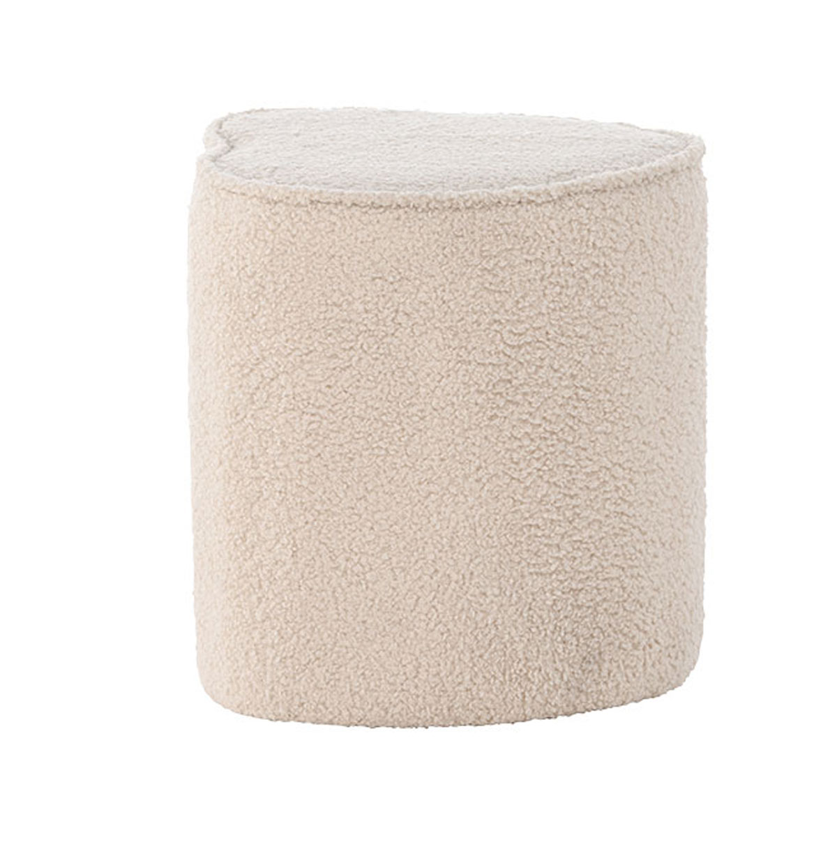 Hartvormige kinderpoef teddystof Jilly Beige