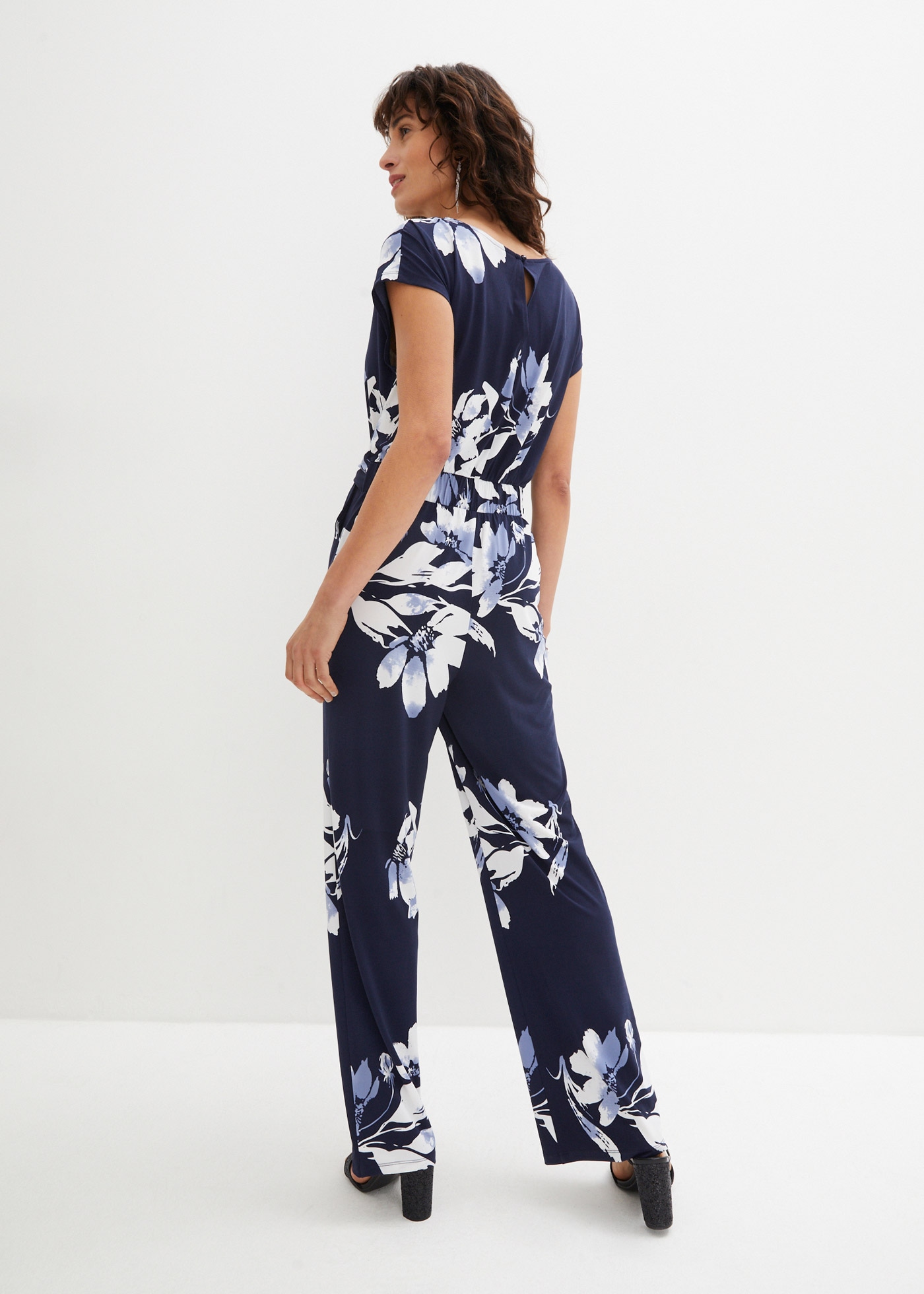 bonprix Jumpsuit »Jumpsuit mit Bindeband« für eleganten Look, mit Bindeband zur Taillenanpassung