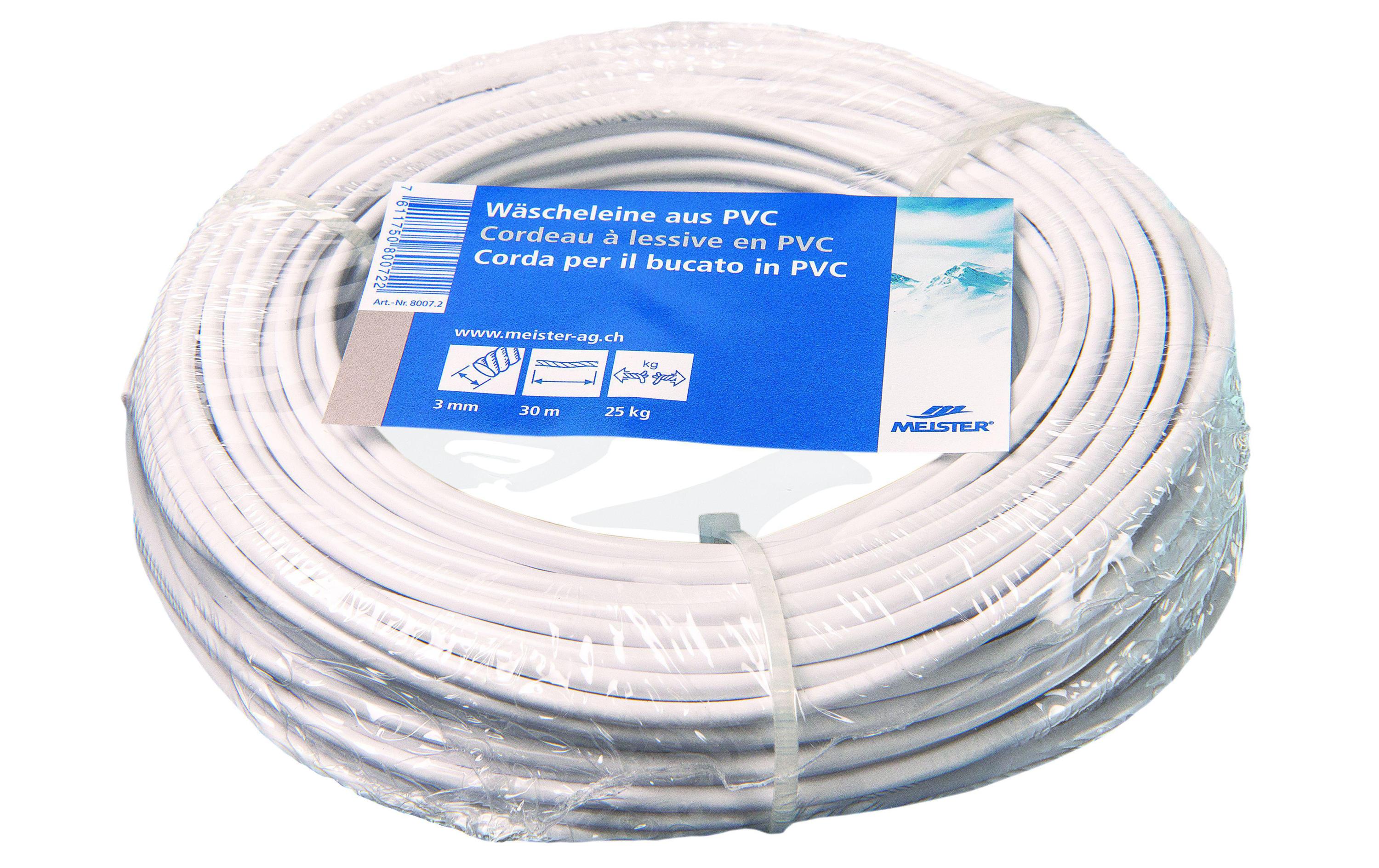 Wäscheleine Ø 3 mm, 30 m, 25 kg, WeissWäscheleine