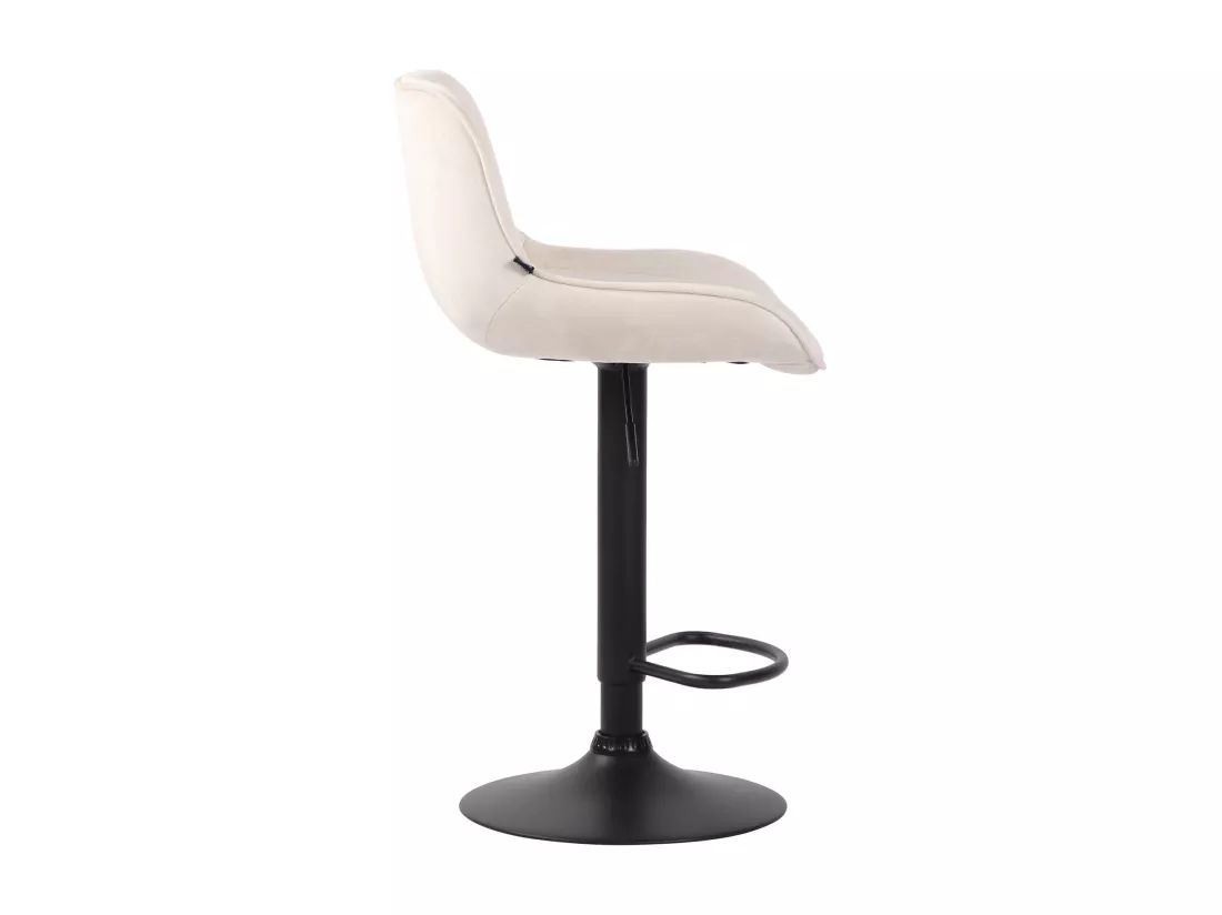 Lot de 2 Tabourets de bar - Velours & Métal - Crème - Lentini