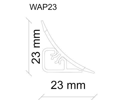 Wandafwerkingsstrip Zwart WAP 23 K5577 Lengte: 3000 mm