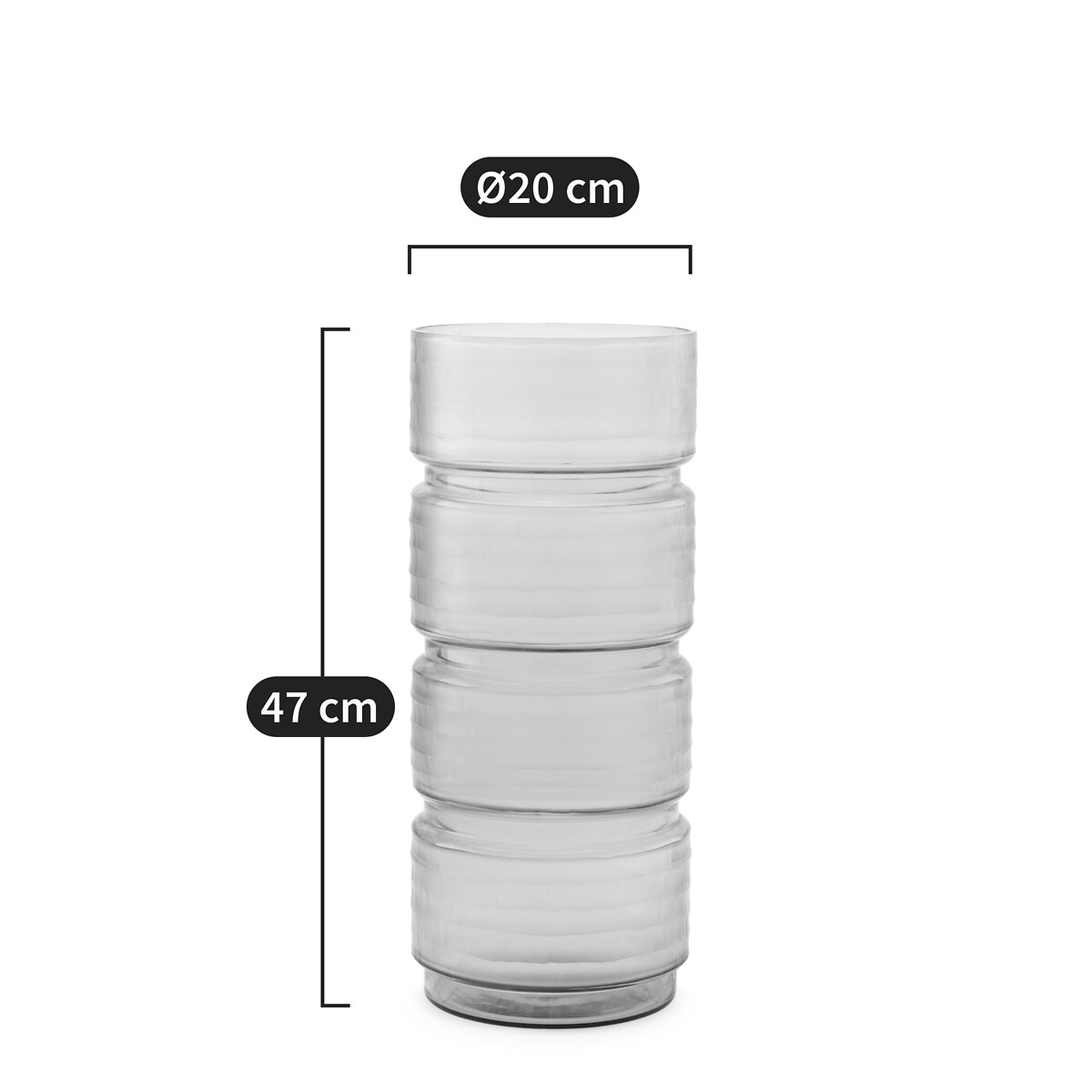 AM.PM<br>Vaso de vidro amarelo transparente, Sunira