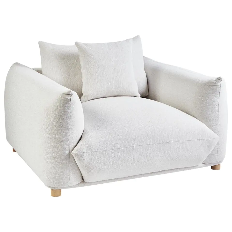 LUVOS - Fauteuil - Gebroken wit - Stof
