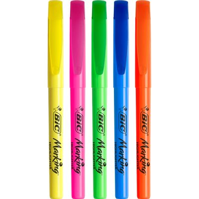 BIC Highlighter - Pack de 5 surligneurs - couleurs assorties