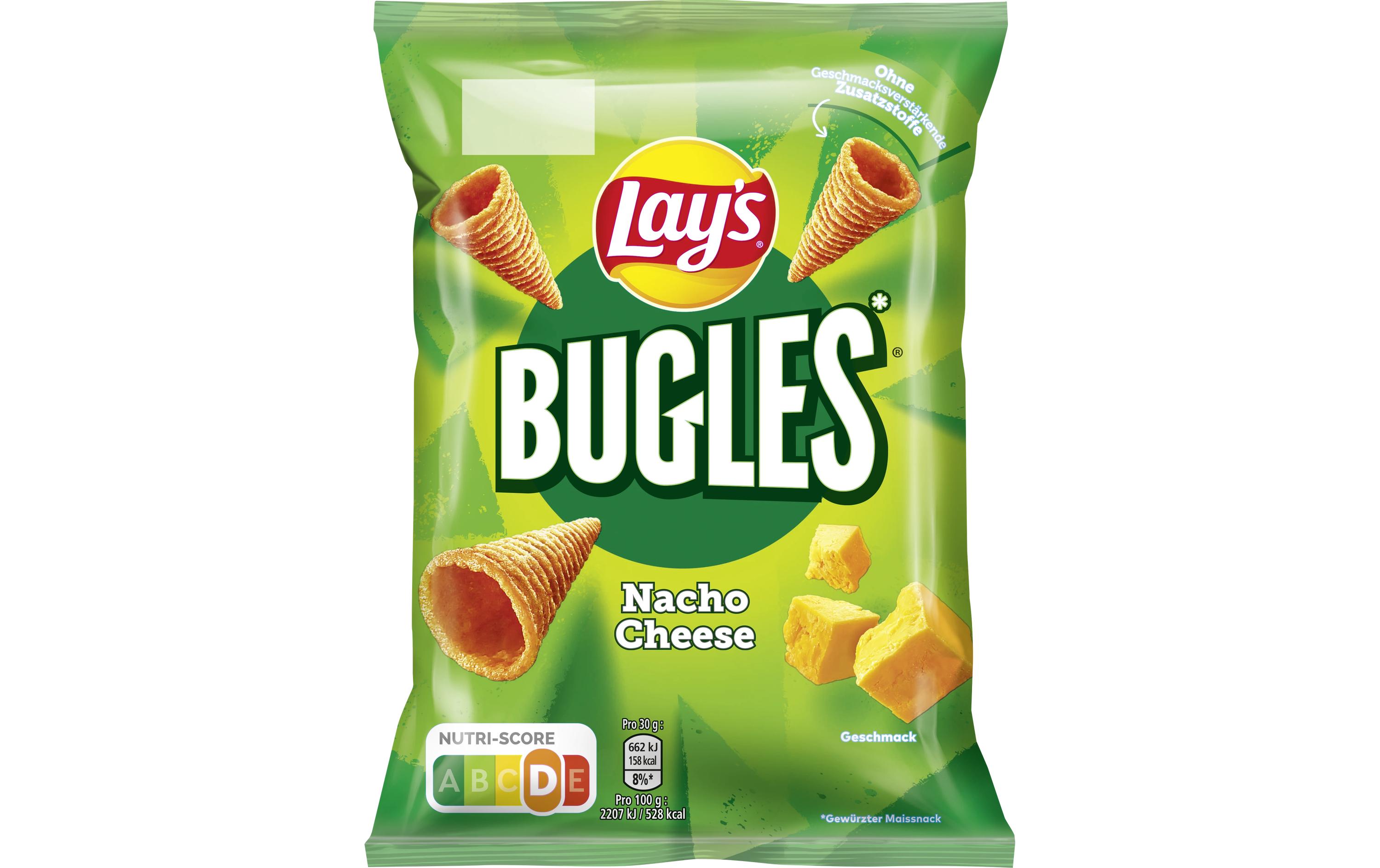 Chips Bugles Nacho Cheese 95 gVegetarischer Snack auf Basis von Mais