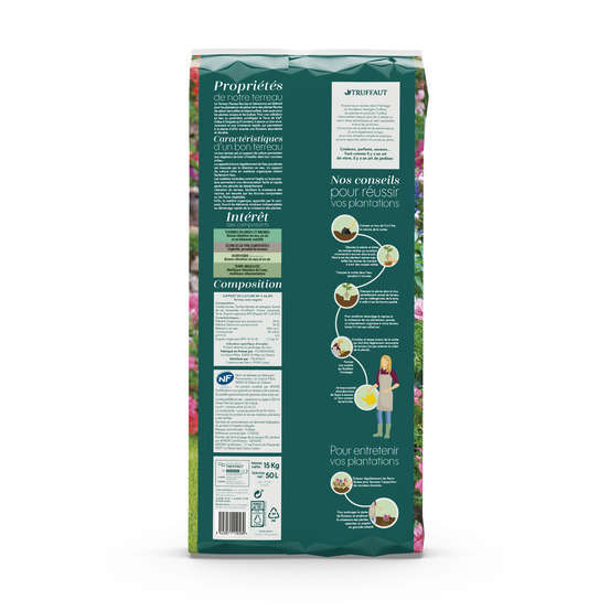 Terreau pour plantes fleuries et géraniums - sac de 50 litres
