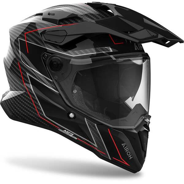 Airoh - Casque Commander 2 Carbon Stylish Carbone / Rouge / Brillant