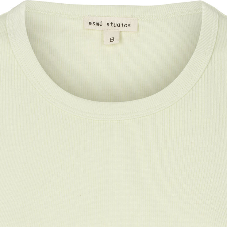 esmé studios ESBlossom Racerback Rib Tank Lime cream
