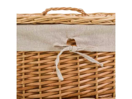 Ensemble de 3 paniers en osier marron doublés