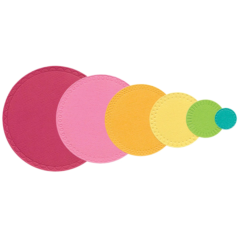 SIZZIX Stanzformen Framelits Border Party Circles, 6 Stück