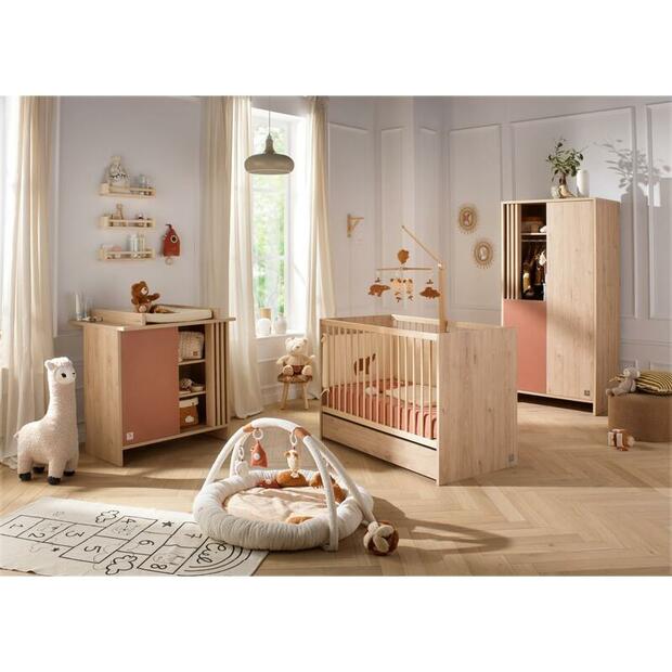 Chambre TRIO Lit 120x60 Commode1P Armoire 2P TOKYO Terracotta - SAUTHON