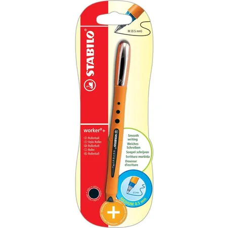 Tintenroller - STABILO worker+ - medium - Einzelstift - schwarz