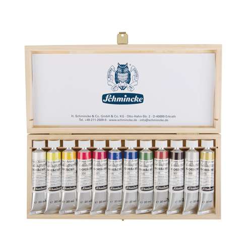 SCHMINCKE Calligraphy Gouache-Set im Holzkasten