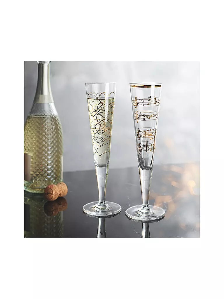 RITZENHOFF Champagnerglas 2-er Set Goldnacht Champus #23 Nathalie Jean, Rurik Mahlberg 2023 gold