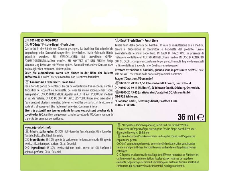 WC-Ente WC-Reiniger Frische-Siegel Starter-Set Limone Körbchenloser Toilettenreiniger