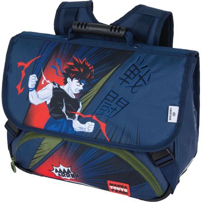 Cartable Manga - 38 cm - 2 compartiments - marine - Oberthur