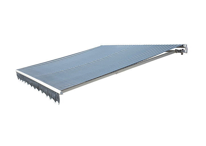 Store banne manuel sans coffre gris et blanc 2,92 x 2,5 m