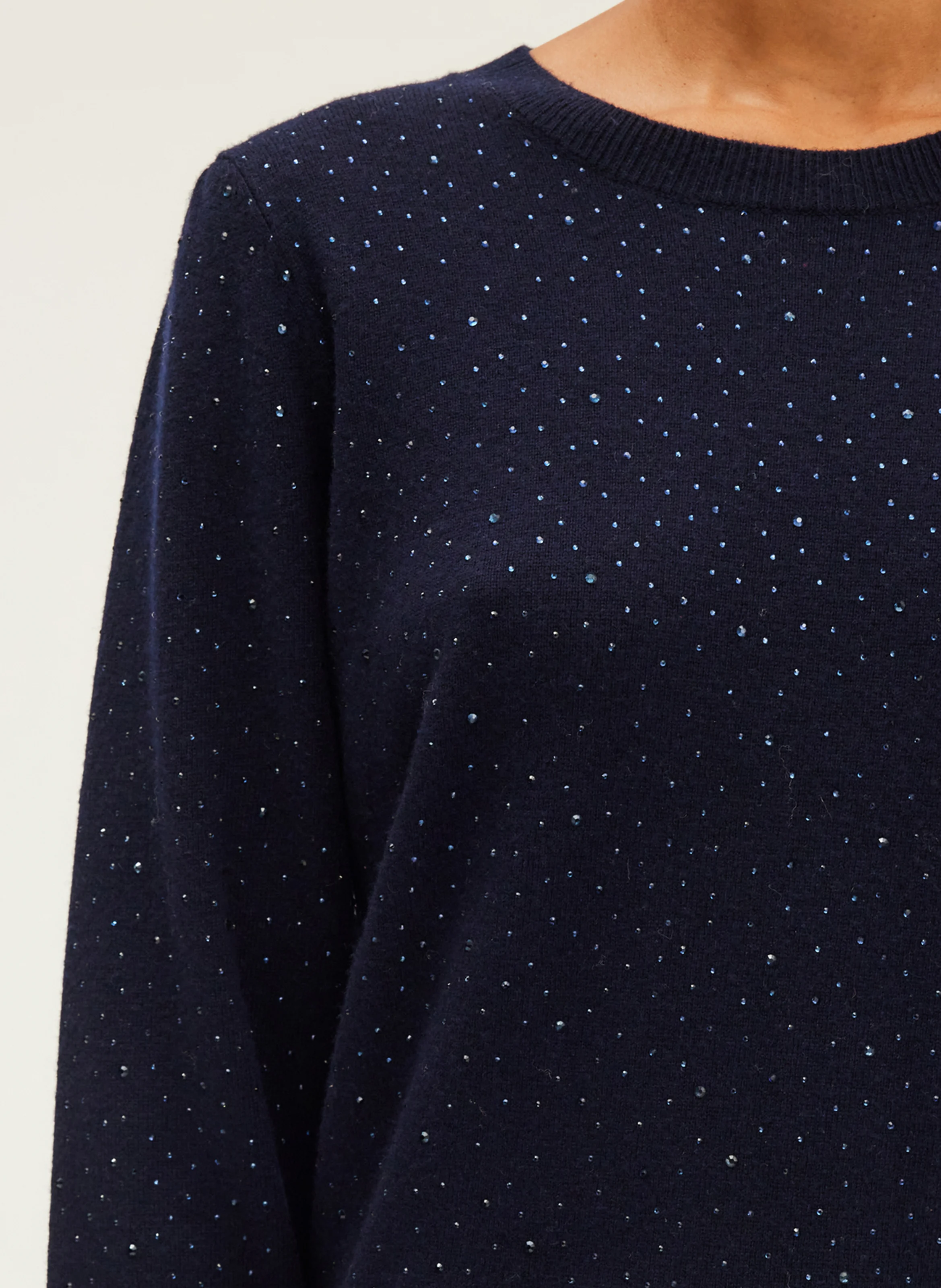 JIVAN - Pull droit col rond en laine | Bleu