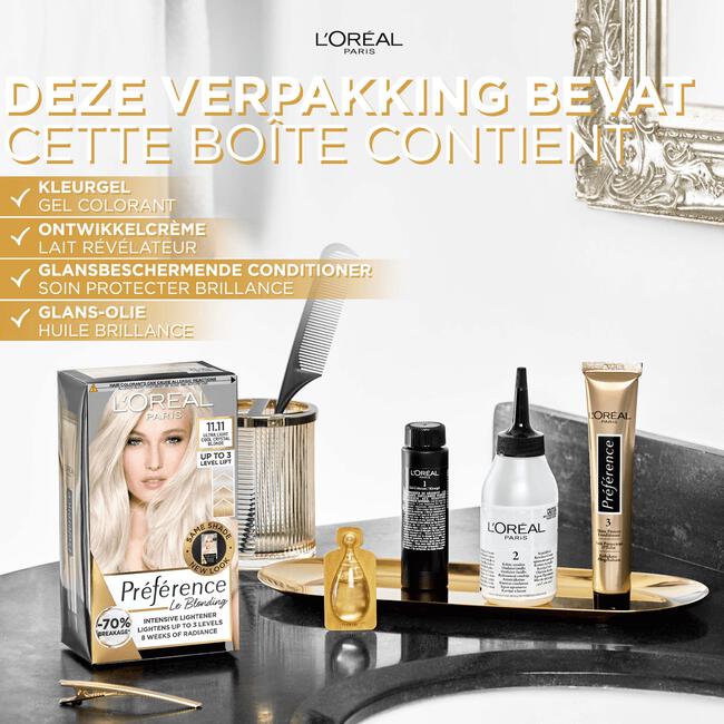 L'Oréal Paris Préférence Le Blonding Permanente Haarverf 11.21 Ultra Licht Parelmoer Asblond